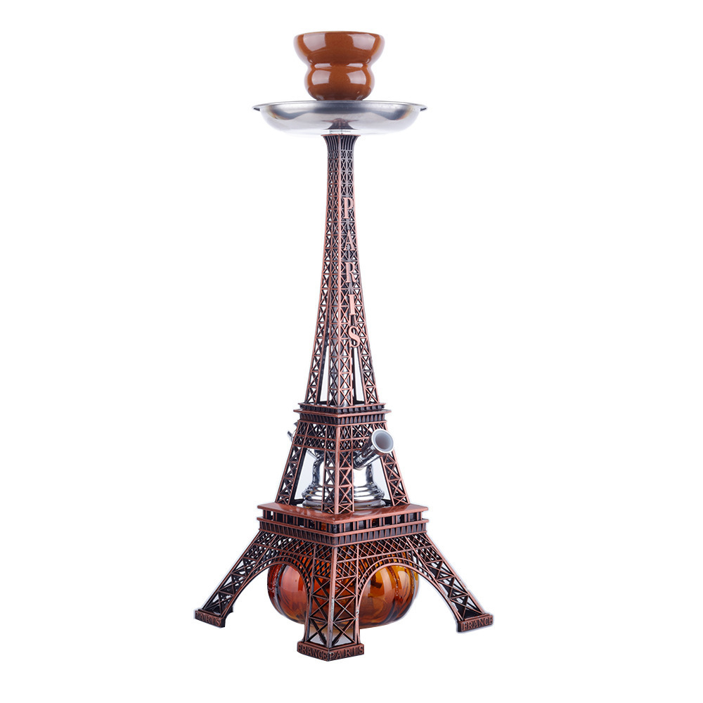 Portable Eiffel Tower Arab Glass Shisha Hookah 2 Hose Shisha Hookah