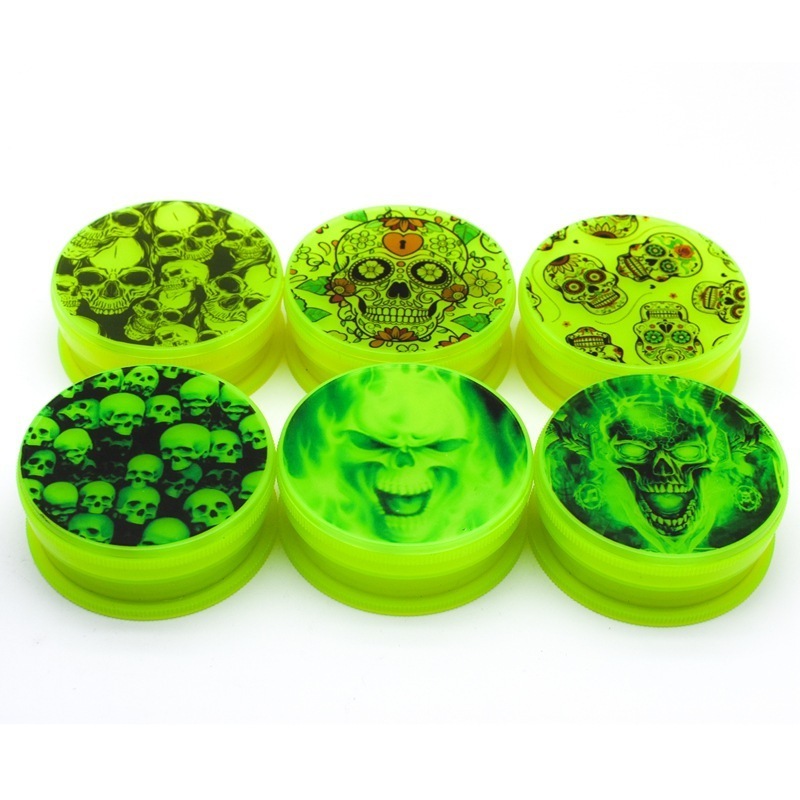 60MM Glow in the Dark Plastic Herb Grinder Smoking Accessories Smoke Shop Supplies Tobacco Crusher Grinder