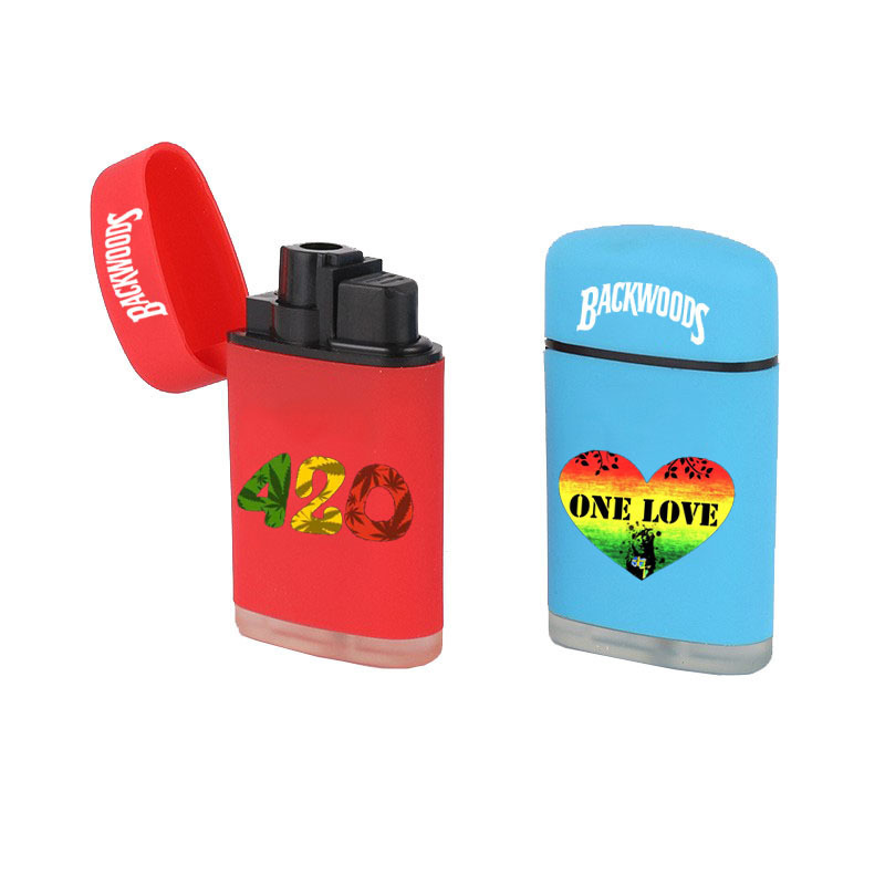 Custom Logo Rubberized Fancy Lighter Refillable Gas Windproof Jet Torch Lighters Smoking Accessories