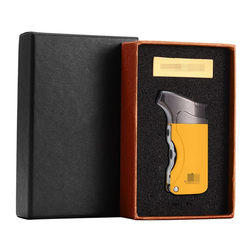 Luxury Cigar Torch Lighter with Cigar Pouch Cutter Gift Set