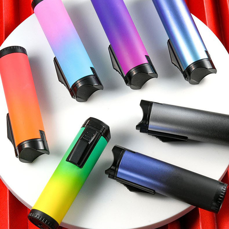 Custom Logo Vaper Smoke Rechargeable Hookah Rainbow Colorful Cigarette Gas Lighter