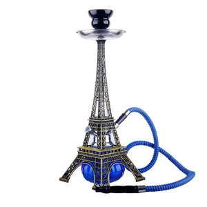 Portable Eiffel Tower Arab Glass Shisha Hookah 2 Hose Shisha Hookah