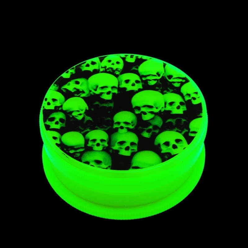 60MM Glow in the Dark Plastic Herb Grinder Smoking Accessories Smoke Shop Supplies Tobacco Crusher Grinder