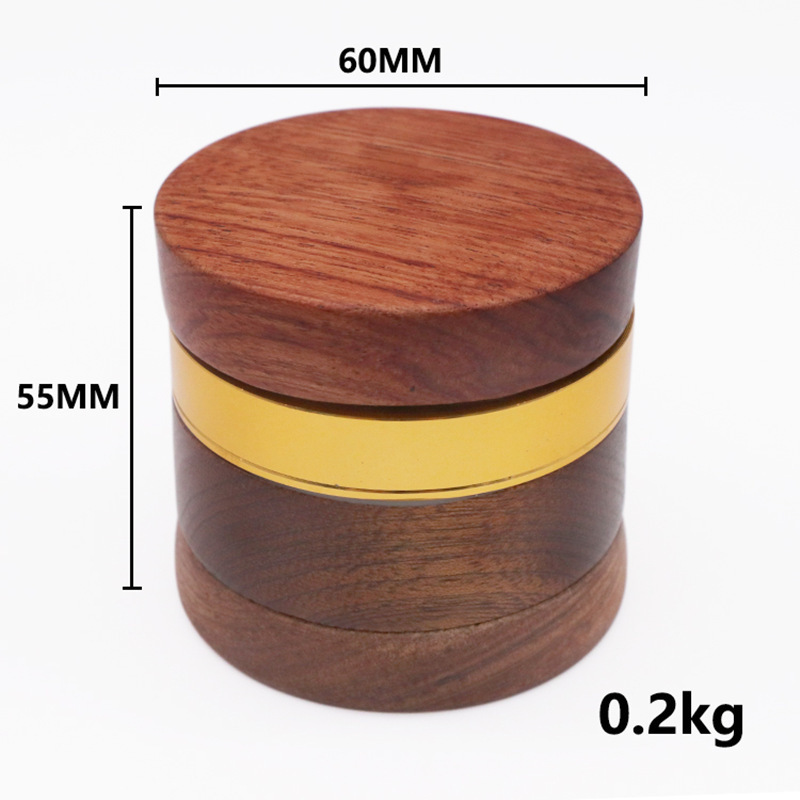 Luxury Walnut Wood Smoke Herb Grinder Gift Box Aviation Aluminum Grinder