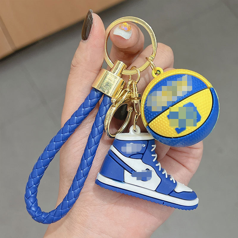 Custom Promotional 3D PVC Car Soft Sneaker Mini Shoes Basketball Keychain Gift Rubber Key Chain