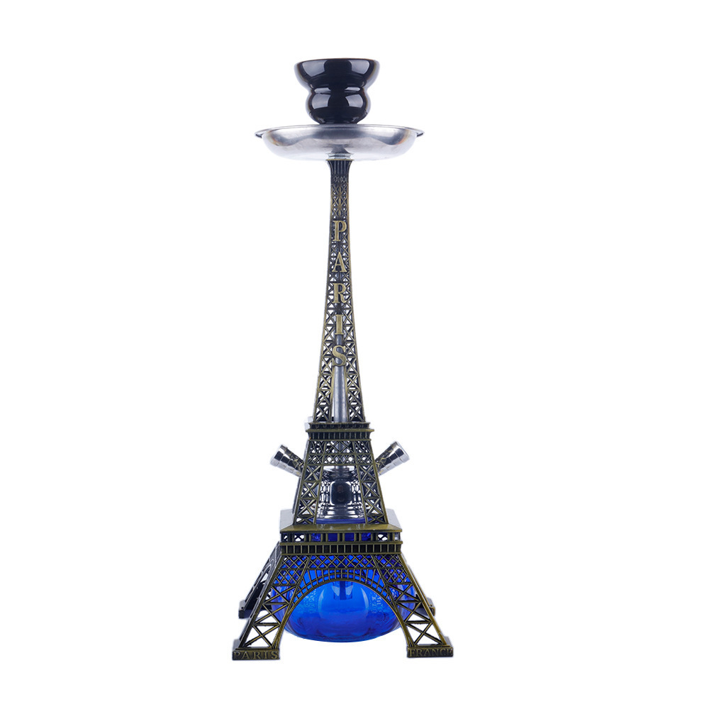 Portable Eiffel Tower Arab Glass Shisha Hookah 2 Hose Shisha Hookah