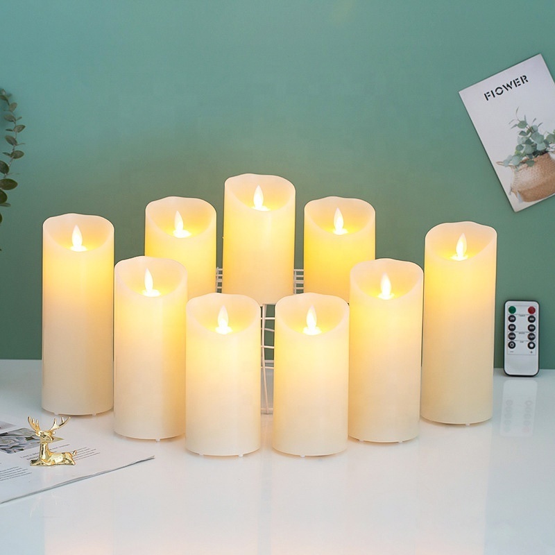 Wholesale artificial Led candle light with remote control Warm White battery Paraffin candle for wedding decorative candles