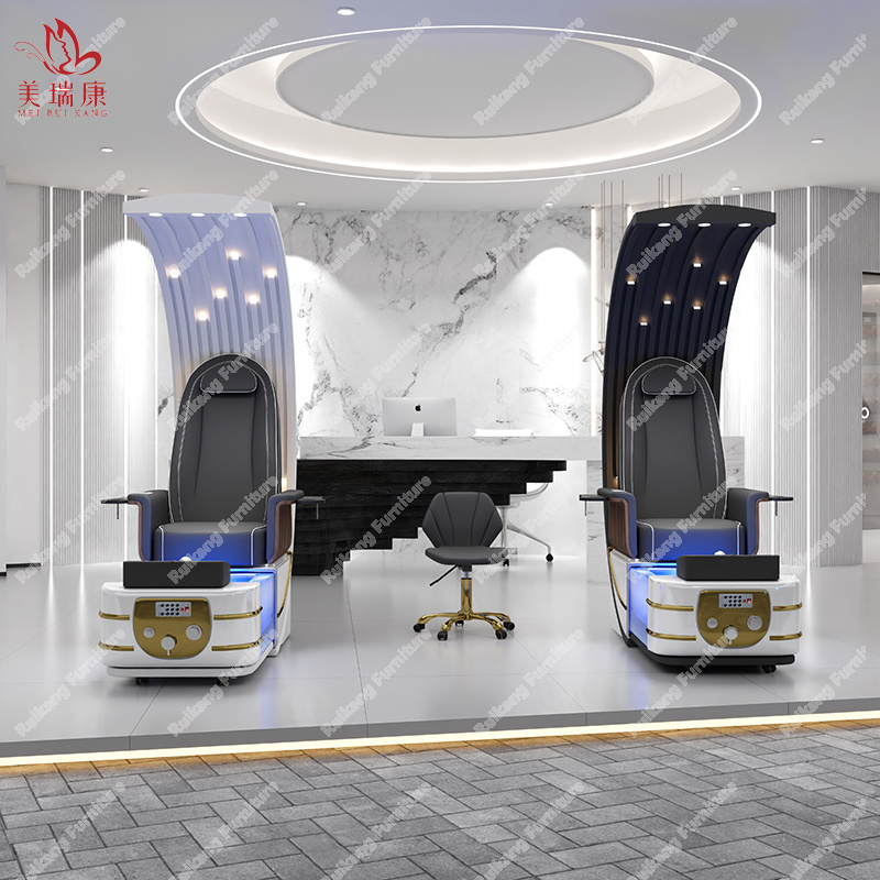 Modern Professional Luxury Throne Manicure Nail Salon Beauty Reclining Electric Foot Spa Massage Pedicure Chair for salon