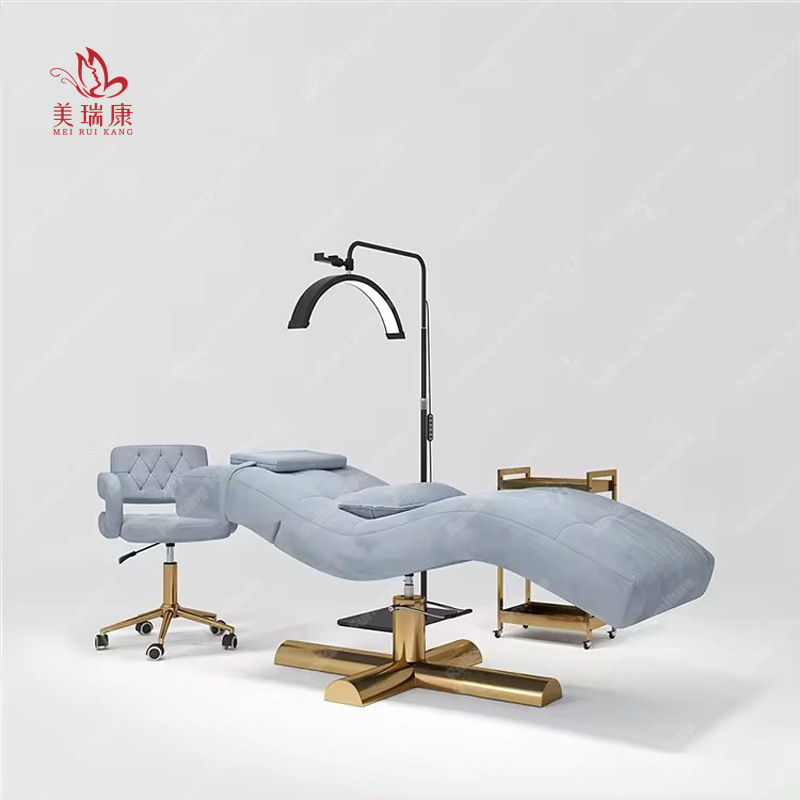 High quality eyelash foam spa beauty bed curved topper beauty salon massage tables lash mattress bed wave lash bed