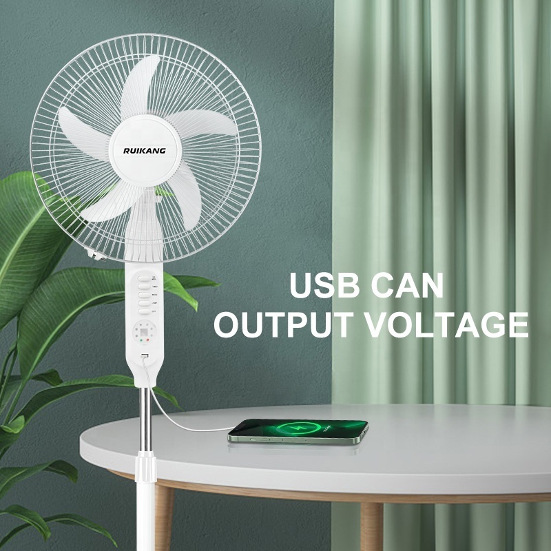 Cooling battery rechargeable solar fan wireless rechargeable solar stand fan with smart control for home use with solar pane