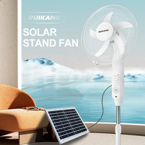 16 inch DC AC Pedestal Fan Home Solar Powered Rechargeable Stand Fan for Office Bedroom Market Household