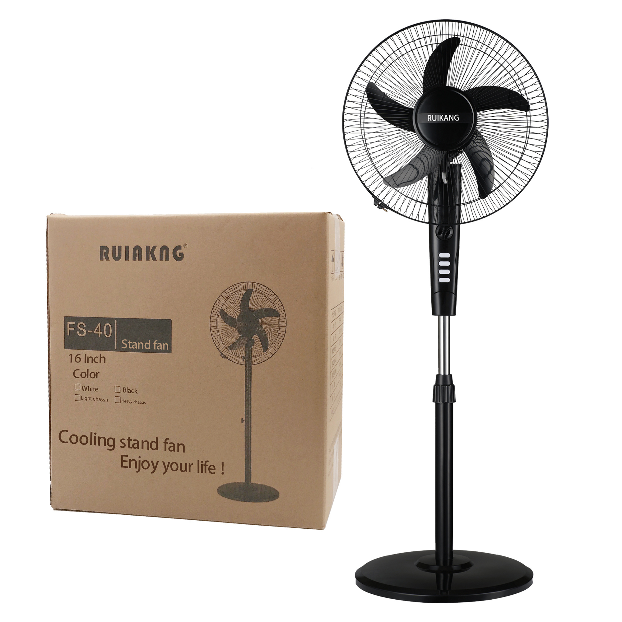 16 inch electric fan Powerful Industrial electric fan factory direct sales black classic multifunction AC 220V stand fan