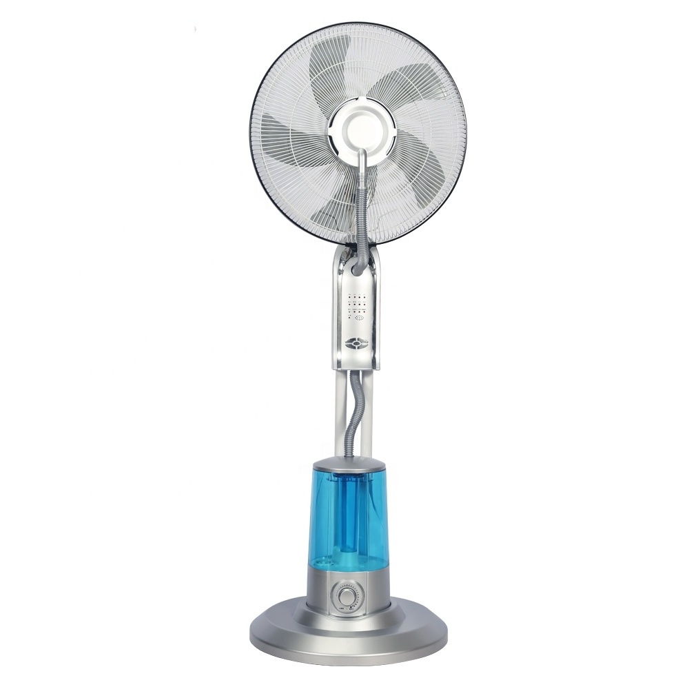 Blades rotating power electric ac remote contact water mist humidifier build freeze standing misty fan