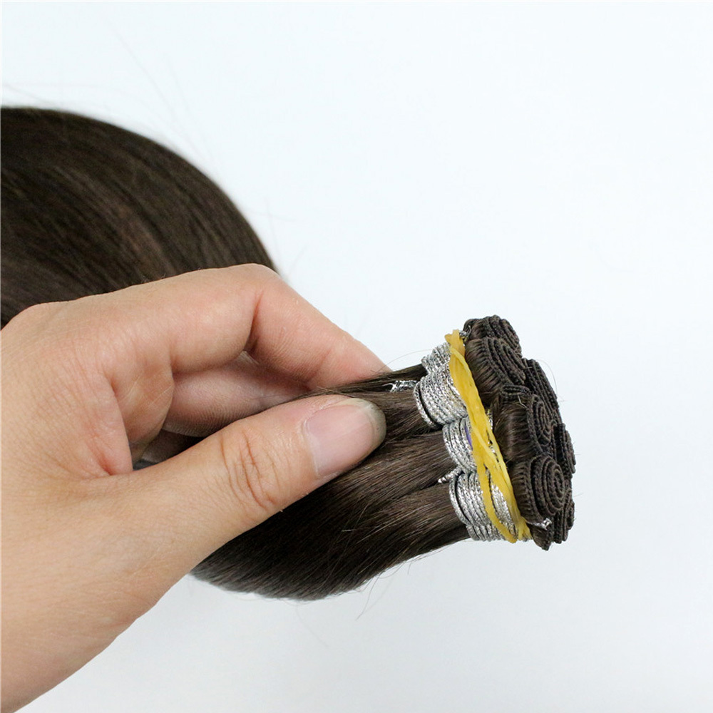 Hot selling Skin Weft Hand Tied Extensions Prom Remy Hair hand tied pu skin weft