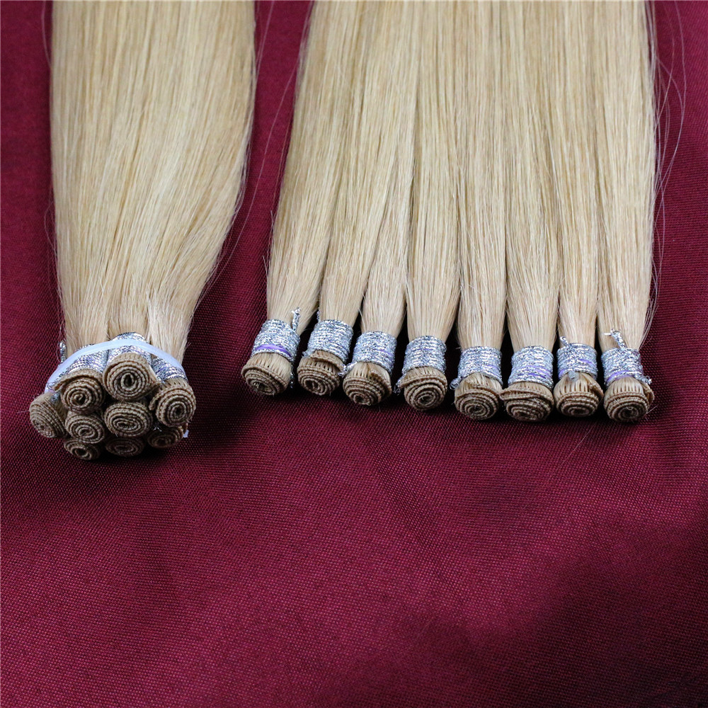 Hot selling Skin Weft Hand Tied Extensions Prom Remy Hair hand tied pu skin weft