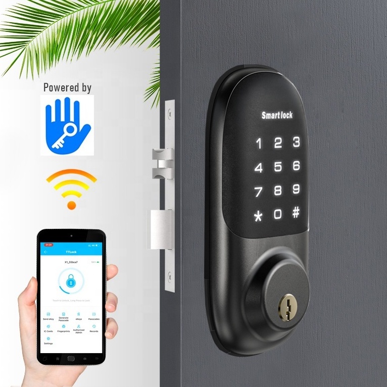 RUIKANG factory price safety tuya smart Locks new intelligent automatic Built-in Screen smart door lock with key