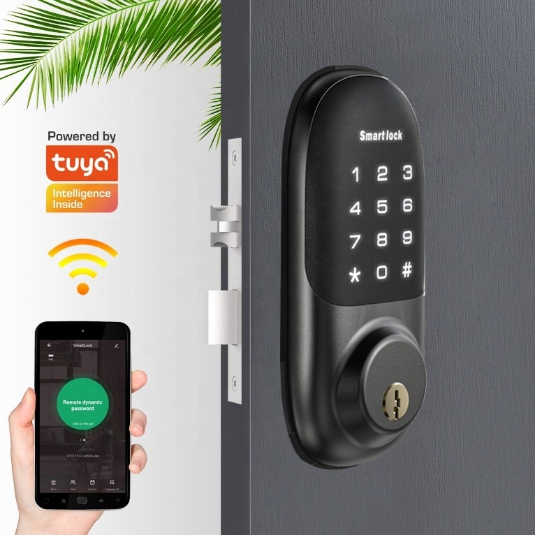 RUIKANG factory price safety tuya smart Locks new intelligent automatic Built-in Screen smart door lock with key