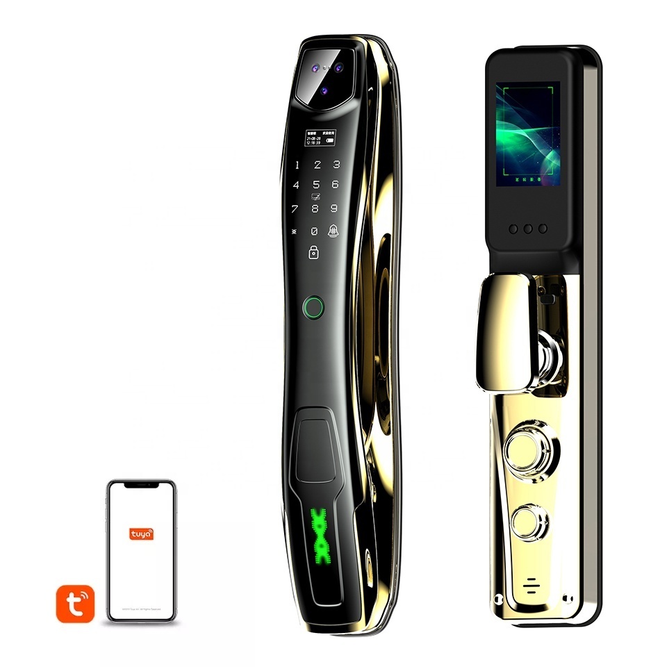 Automatic gate fingerprint digital face id screen camera face recognition intelligent app wifi smart face unlock door lock