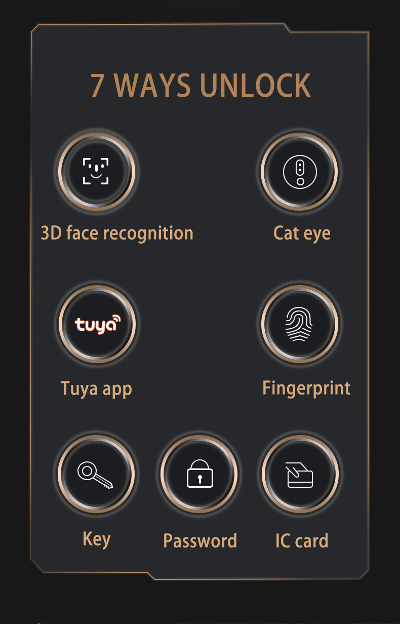 TUYA Wifi Fingerprint Recognition Smart Door Lock Cat Eye Automatic Face door lock with Camera Capture Function