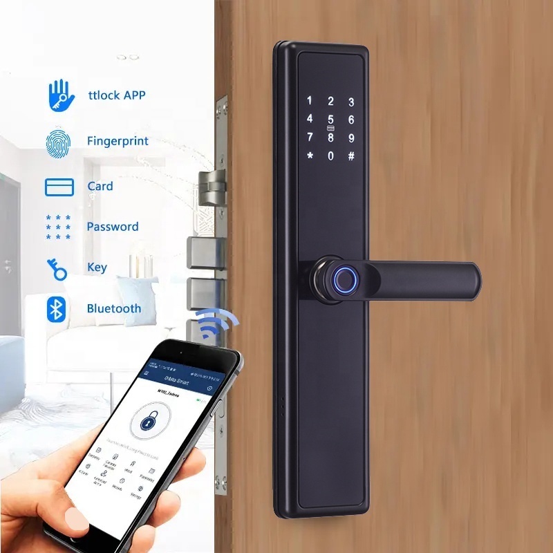 Anti-theft Security WiFi APP Waterproof Biometric Fingerprint Digital Key Door Lock Cerradura Entry Tuya Smart Door Lock