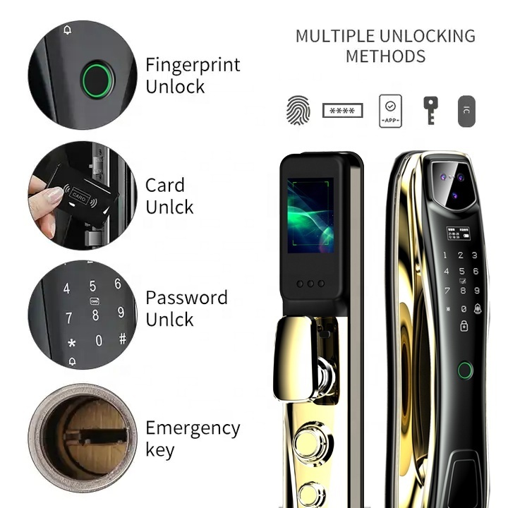 Smart locks fast charging tuya app wifi camera electronic lock hidden wireless home door lock with ring video doorbell