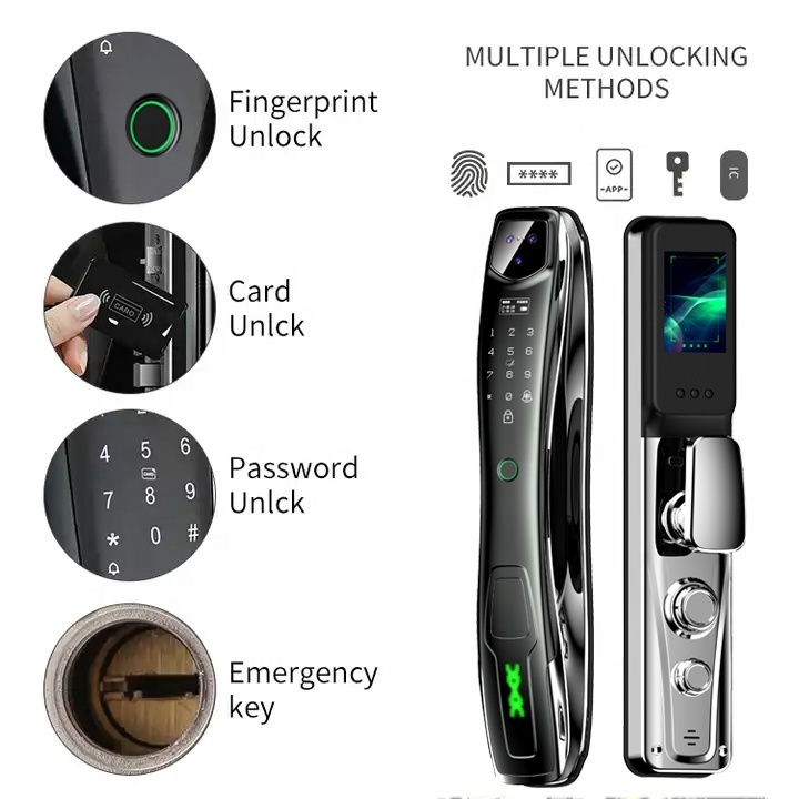 Tuya System Ttlock Factory Price Home Security Digital WiFi App Smart Door Lock Face Fingerprint Inside Handle Tuya Smart Lock