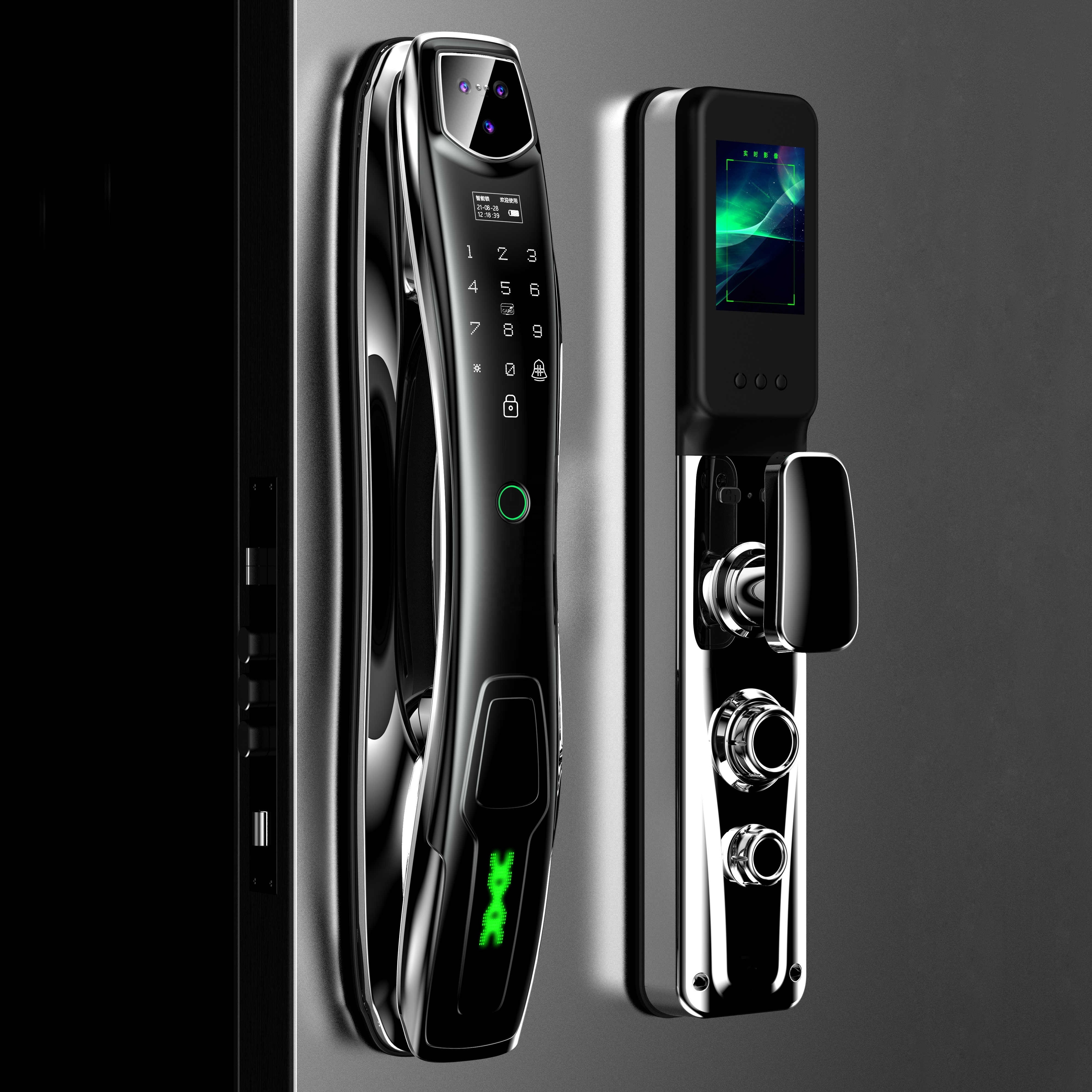 RUIKANG Camera Face Recognition Electronic Wifi Biometric Fingerprint TUYA App Automatic Smart Door Lock