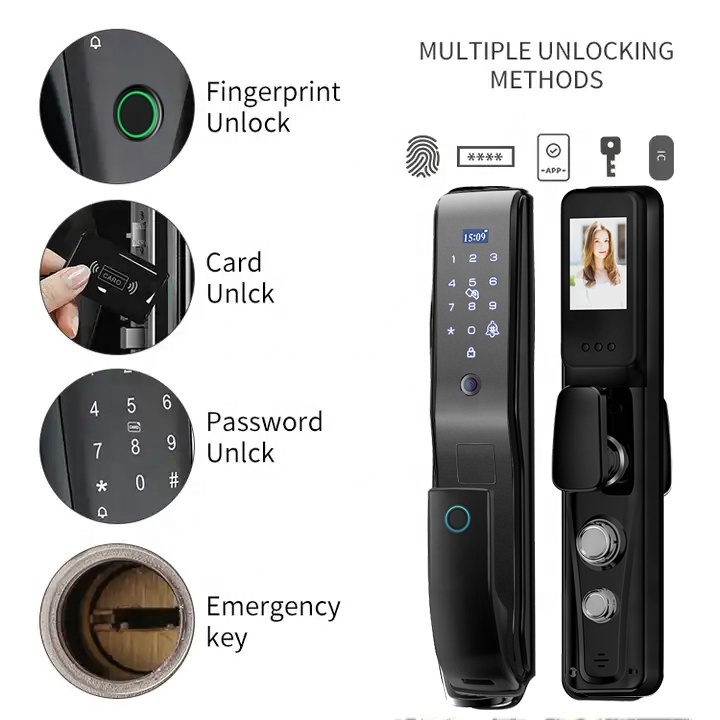 Automatic Tuya WiFi Smart Digital Lock Keyless Deadbolt Lock Serraduras Digitales Electric Handle Front Door lock With Keypad