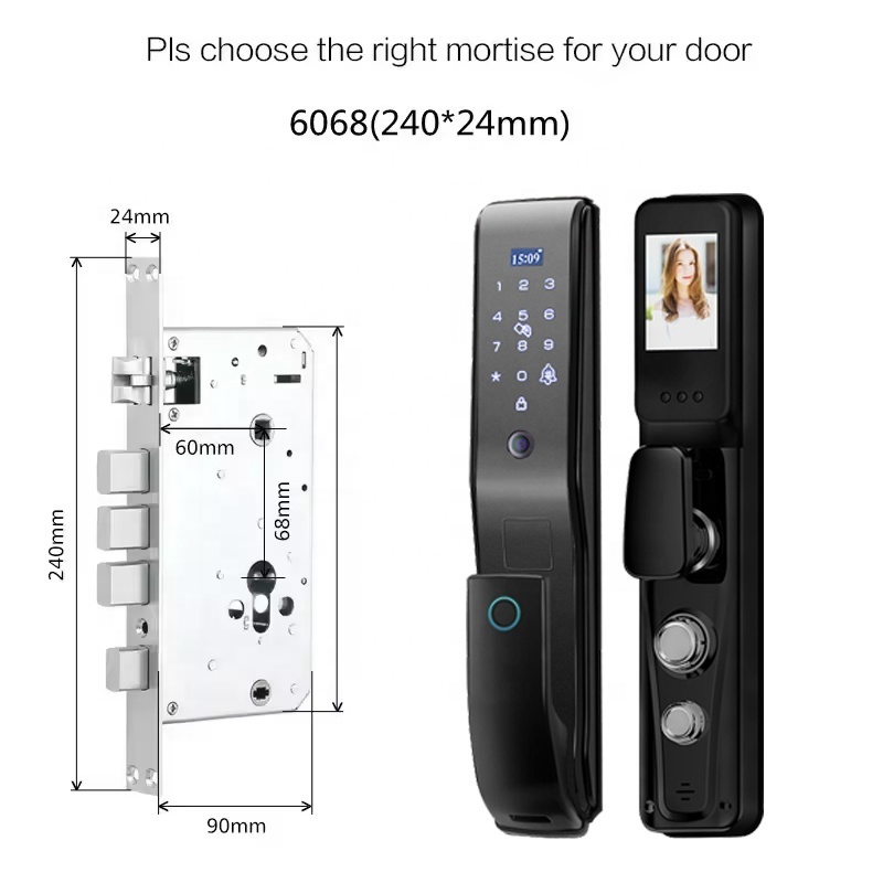 Electronic Digital Security Real Time Video Intercom TUYA WIFI Cat Eye Smart Door Lock With Camera Digital Keyless Smart Lock