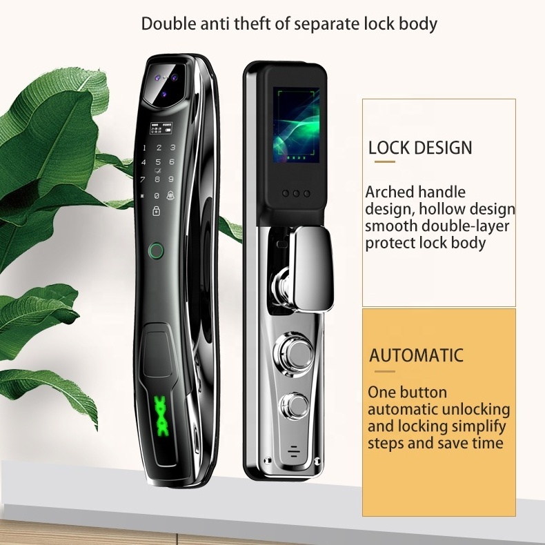 Tuya App Smart Home Electric Door Lock with Biometric Fingerprint WiFi Network Key Features for Wooden Door