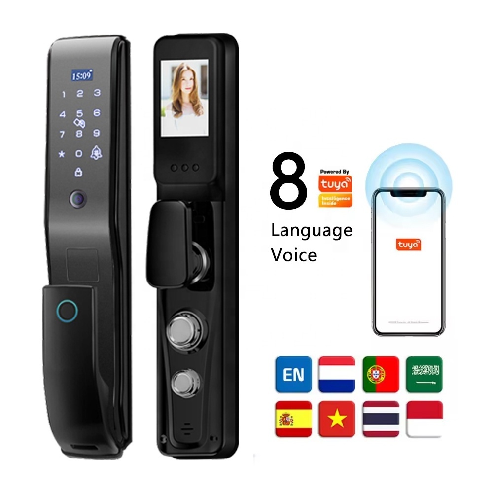 Automatic Tuya WiFi Smart Digital Lock Keyless Deadbolt Lock Serraduras Digitales Electric Handle Front Door lock With Keypad