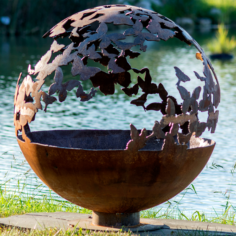 Fire Ball Factory Decorative Weathering Steel Globe Fire Pit