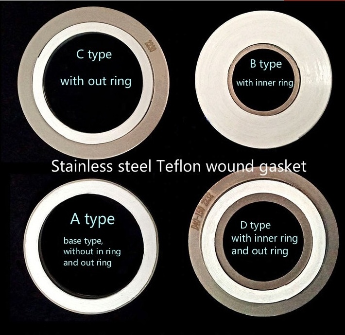 PTFE  stainless steel  spiral wound gasket