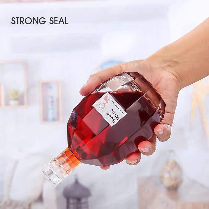 Custom Xing Ying multi capacity 250ml375ml500ml grenade style mini glass bottle small whiskey rum bottle