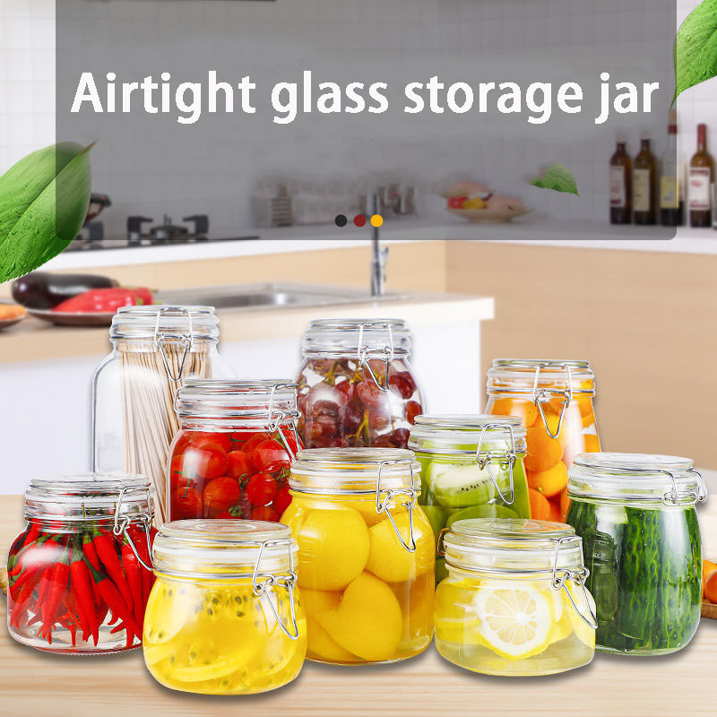 Cheap Wide Mouth Glass Small Candy Canning Jar With Wire Snap Lid Favor Swing Top Container For Spices Herbs