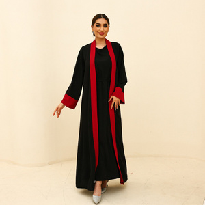 2023 Kimono Vrouwen Coatsaudi Wholesale Modest Dress Muslim Dubai Ethnic Islamic Clothing Women 2 Pieces Set Open Abaya