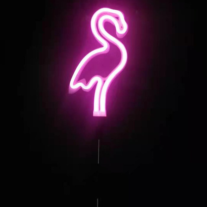 Outdoor Waterproof Garden Neon Sign Flamingo Solar Stake Lights LED Solar Panel power plastic flamingo designs garden stakes