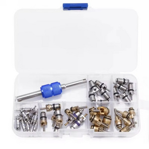 39Pcs R12 R134A Car Air Conditioning A/C Tire Valve Stem Core Remover Tool Kit