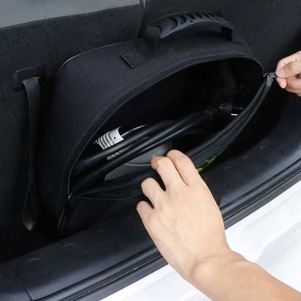 Car Charging Cable Storage Bag Carry Bag For Electric Vehicle Charger Plugs Sockets Jumper Cables Equipment Container Storage