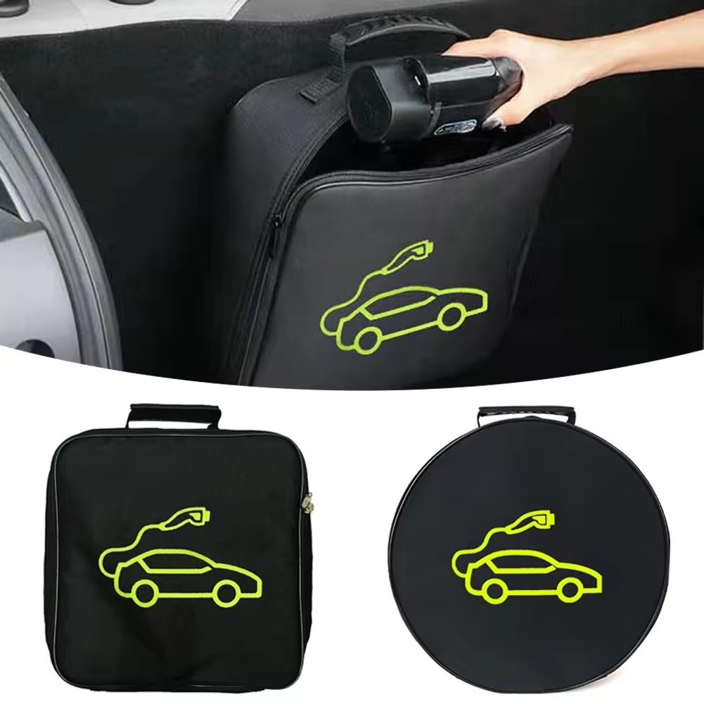 Car Charging Cable Storage Bag Carry Bag For Electric Vehicle Charger Plugs Sockets Jumper Cables Equipment Container Storage