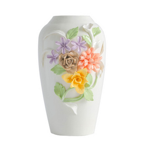 3D Ready goods Handmade flower Sweet Home Gift White Decorative Ceramic Vase For Home Decor