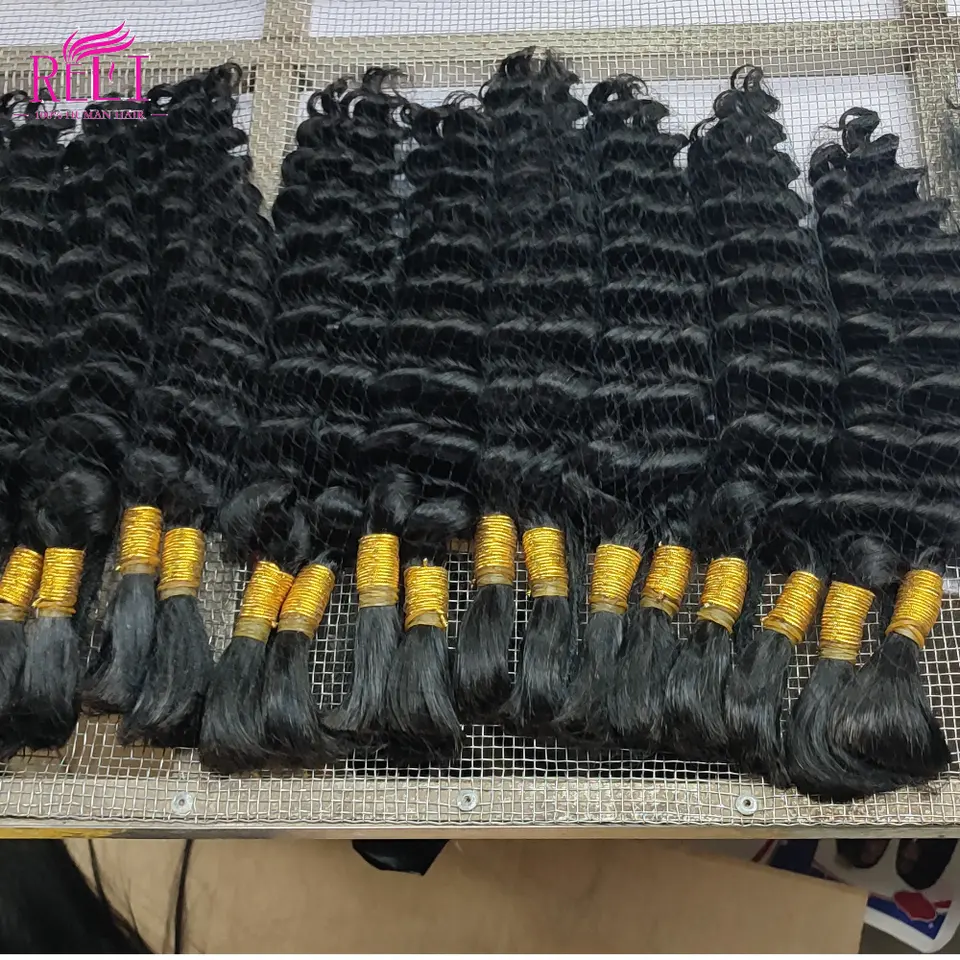 no shedding no tangle bulk hair 100% cuticle aligned one donor Vietnamese raw deep wave hair bulk wholesale vendors