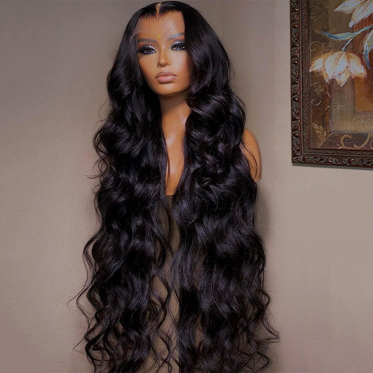 40 inch brazilian wigs human hair lace front virgin hair wigs raw hair glueless body wave hd lace front wigs