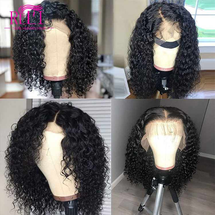 Wholesale Cheap Raw Brazilian Virgin 100% Human Hair curly Bob Lace Front Wigs Bobo Raw Virgin Remy Human Hair Wig