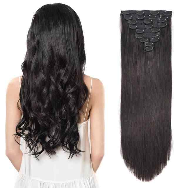 Wholesale Clip Real Human Hair Extensions High Quality Natural Seamless Clip In Raw Hair Extension