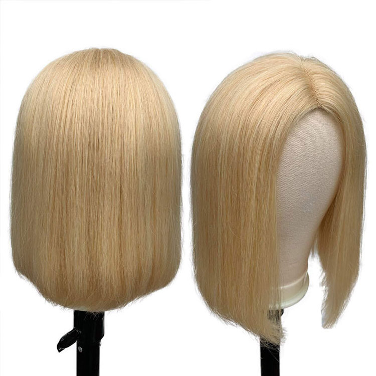 Swiss Transparent HD lace 613 honey blond bob wig human hair straight remy lace frontal wigs for black women