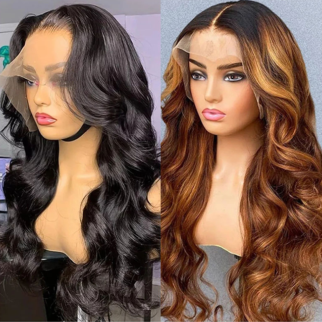 Human Hair Transparent Hd Full Lace Wig,honey blonde Highlight Lace Front Wig,Virgin Glueless Ombre Piano Color Lace Wigs