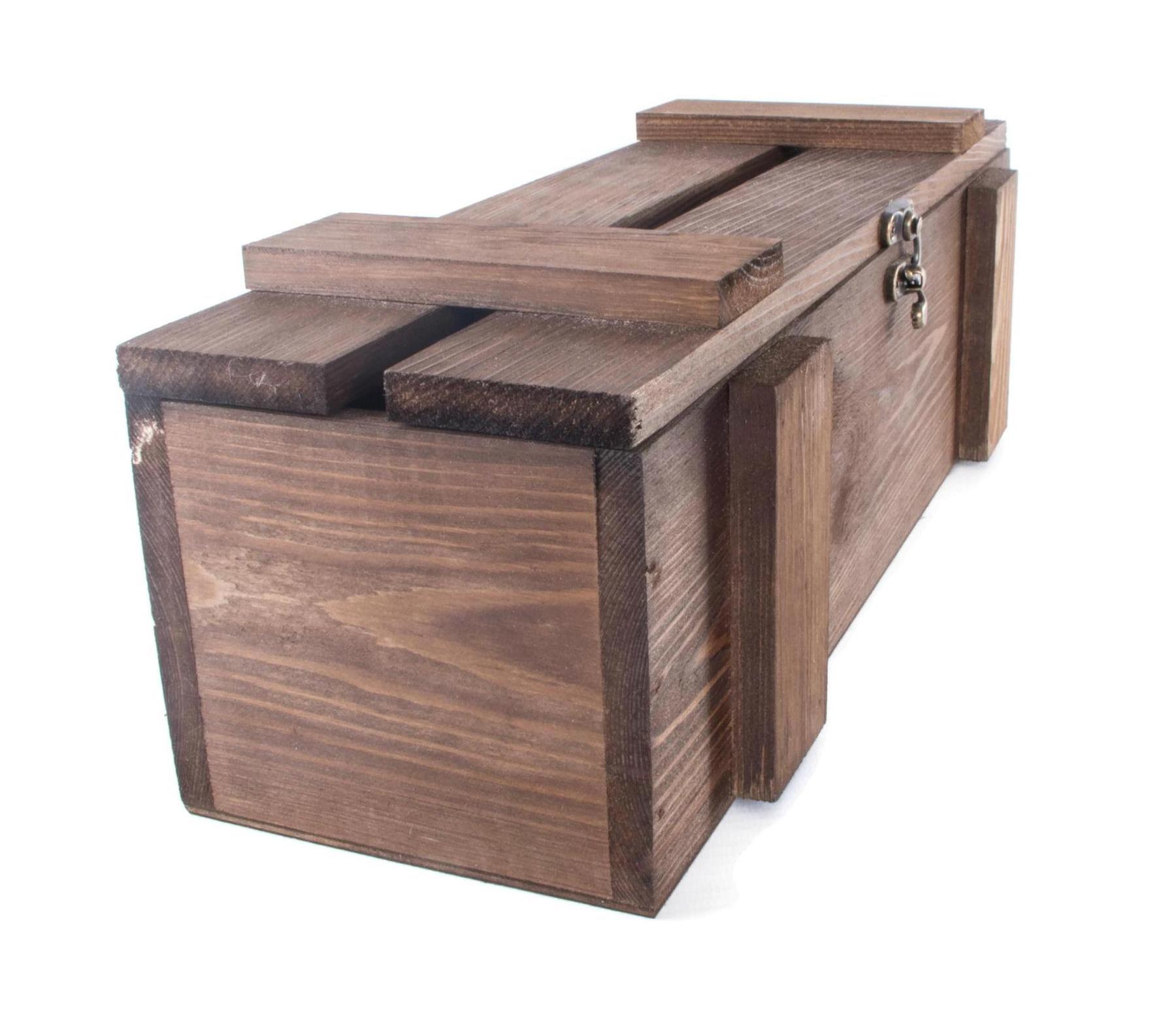 Decorative Wine Gift Box Liquor Bottle Storage and Carrying Case Wood Wine Box with Latched Lid