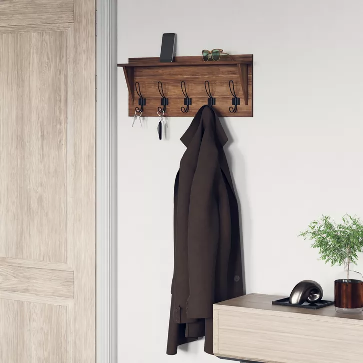 Wooden Modern Coat Hooks Wall Mounted Coat Rack for The Entrance