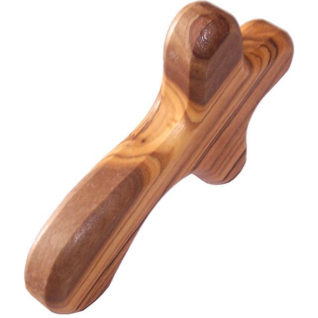 Holy Land Market Perfect Hand fit Olive Wood Cross Carved Round and with Hand Shape Religious Decoration Wooden Cross